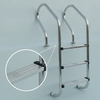 Pool Entry Ladder Stainless Steel Swimming Pool Ladder Anti-Slip for Villa, Hotel