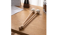2 Pieces Soft doubleEnded Mallet Long-Lasting Percussion Mallet with Wooden Handle Lightweight Drum Stick with Felt Head Even for Drummers, Performance, Rehearsal
