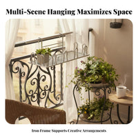 Space Saving Balcony Railing Planter Rack Multifunctional Flower Pot Holder Strong Load-Bearing Plant Stand Sturdy and Long-Lasting for Apartment Dwellers, Gardeners, Homeowners, Windowsill, Patio, Porch