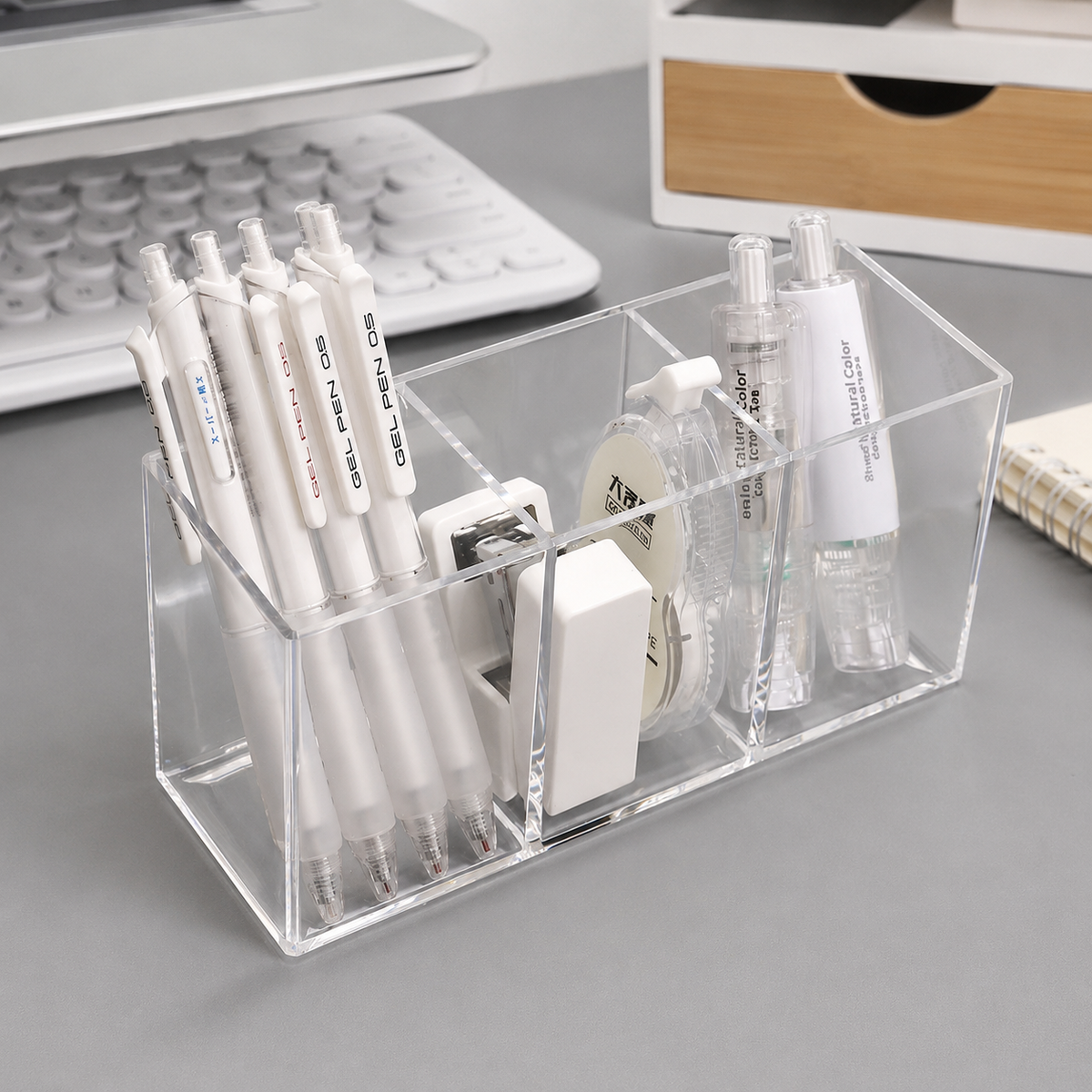Makeup Box, Cosmetic Storage, Large Capacity, Transparent, Desktop Storage, Cosmetics Storage, 3-Tier, Plastic, Small Item Case