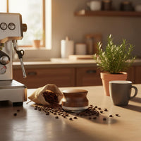 Coffee Machine Stand Solid Wood Espresso Tamper Organizer Portafilter Holder Distributor Station Durable Design Suitable for Home Coffee Bar Cafe Setup Office Brewing Gift Giving