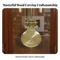 Grandfather Clock Solid Wood Wooden Floor Clock Freestanding Home Decor for Interior Decorators, Gift Presenters, Living Room, Entryway, Hotel Lobby