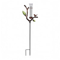 Decorative Bird Rain Gauge Measurement Markings Metal Stake Rain Gauge for Lawn
