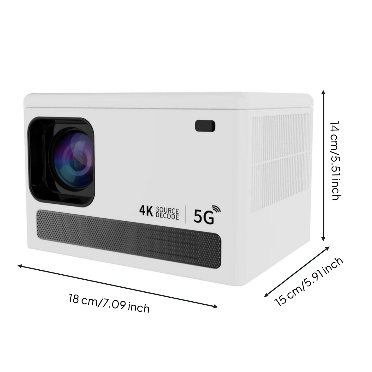 5G Mini Display Device 4K Supported Portable Display Device Compact Portable Cinema Built-in Speakers for Movie Nights