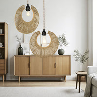 Handwoven Paper Rope Pendant Lampshade for Japanese-Style Interiors