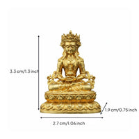Small Brass Buddha Figurine Auspicious Charm Religious Artifact for Collectors