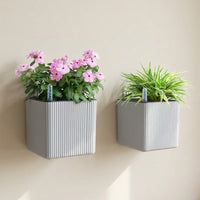 Plant Pots and Hanging Basket for Indoor Greenery, Square White Wall Planter and Hanging Decor, Self Watering Outdoor Balcony Planter, 1 Pack