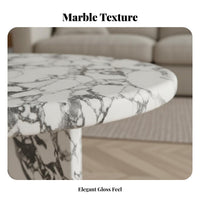 Marble Pattern Teardrop-Shaped Table Irregular Shape Home Furniture Luxurious Design Indoor Furnishing Space-Saving for Apartment Dwellers, Homeowners, Interior Designers, Living Room, Small Areas, Lounge Area, Bedroom