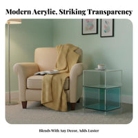 Clear Acrylic End Table Stable and Sturdy See-Through Accent Table for Dorm Room