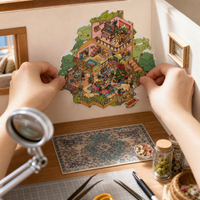 3D Diorama Sticker Kit for DIY Miniature Scenes - Korean Style Stress Relief Christmas Cartoon PET Stickers