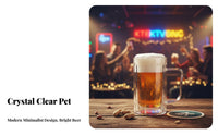 100 Pieces 500ml Thickened Beer Mug Easy to Clean Handled Beer Mug Transparent Plastic Stein Ergonomic Handle for KTV, Parties