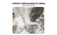 Auspicious Symbol Ganesha Statue Ideal Gift Elephant God Figurine Finely Detailed Imitation Marble Hindu Deity Sculpture High-Quality Resin for Indian Culture Lovers, Mindful Movement Practice Practitioners, Home Altar, Office Desk, Housewarming