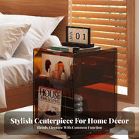 Rippled Door Cabinet Transparent structure Nightstand adaptable Placement for Bedroom