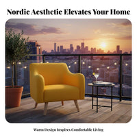 Scalloped spine Armchair Nordic Design Single Sofa Light Luxury Ergonomic spinerest for Living Room, Balcony, Bedroom