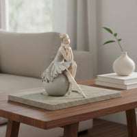 Ballet Dancer Figurine Artistic Style Ballet Girl Sculpture Elegant Design Ballerina Statue for Dancers, Girls, Living Room, Bedroom, Bookshelf