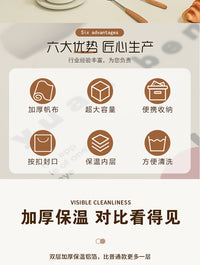 帆布日式简约便当袋手提包餐包上班加大饭盒包保温袋加厚铝箔保鲜