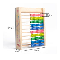 Wooden Abacus Develops Fine Motor Skills Kids Arithmetic Abacus Multi-Skill Development 10-Row Calculation Rack for Preschoolers, Daycare