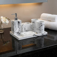6 Pieces Marble Bathroom Set Nordic Design 6 Piece Bathroom Set for Showroom