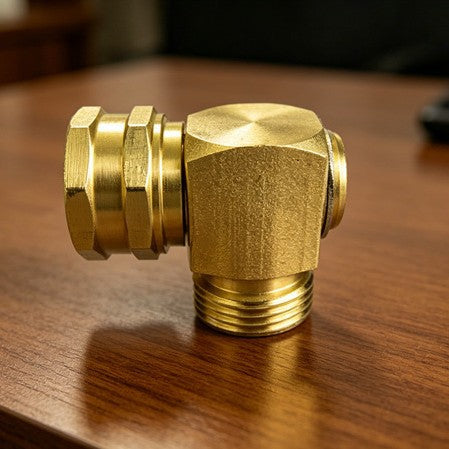 90 Degree Solid Brass Garden Hose Swivel Elbow Connector