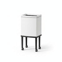 Wheeled Trash Can Slim Wastebasket Space-Saving for Kitchen, Living Room