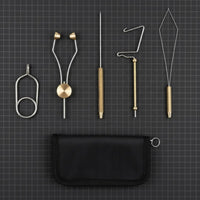 6 Pieces Fly Hook Lure Making Set Portable Fly Tying Starter Kit for Beginners