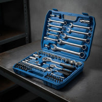82-Piece Automotive Repair Tool Kit Custom-Molded Car Tool Set with Case Allall-Inclusive Socket Set with Ratchet Portable for Diyers, Garage, Roadside Emergency