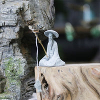 Simulated Fishing Elder Ornament for Garden Rockery and Bonsai