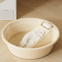 Wash Basin with Washboard Large Capacity Plastic Laundry Tub Gentle on Clothes