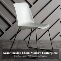 Nordic Design Dining Chair Lightweight Minimalist Metal Leg Chair Space-Saving