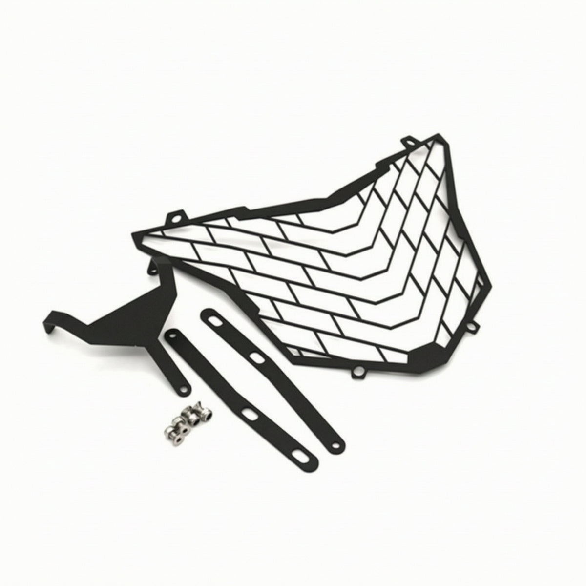 Mesh-Style Headlight Guard with Mounting Brackets Black Motorcycle Headlight Guard Metal Bolt-on for Adventure Riders