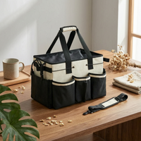 Cleaning Supply Organizer Bag 5 Compartments Cleaning Organizer Tote Open Top Household Storage for Janitors