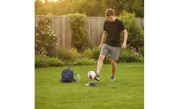 Adjustable Football Juggling Training Device Sleek Football Practice Device with Spring Long-Lasting Soccer Juggling Practice Device Versatile for Beginners, Home, Backyard