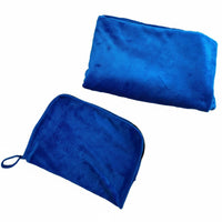 Flannel Trip Blanket Pillow Foldable Trip Blanket Pillow Set Zippered for Outdoor