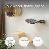 Space-Saving Wall Cat Bed, Cat Climbing Frame, Cat Scratcher, Cat Toy