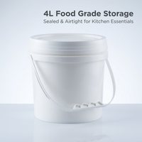 4L Food Storage Container with Lid, Airtight Food Storage Bucket, Kitchen Storage Boxes with Lids fo - Image 2