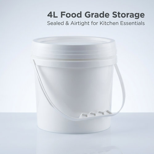 4L Food Storage Container with Lid, Airtight Food Storage Bucket, Kitchen Storage Boxes with Lids fo - Image 2