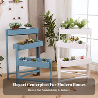 3-Tier Plant Stand Retro Design Foldable Stepped Planter Indoor Outdoor Use Easy to Assemble for Gardeners, Balcony, Patio