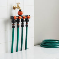 4-Outlet Garden Hose Splitter Separate Garden Hose Splitter with Shut-off Valves for Auto Washing