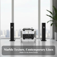 1 Piece High-fidelity Equipment Stand Audio Shelf Amplifier Rack Annealed Glass Solid Stainless Steel Open Ventilation Design Vibration Damping Suitable for Audiophile Listening Room Home Theater