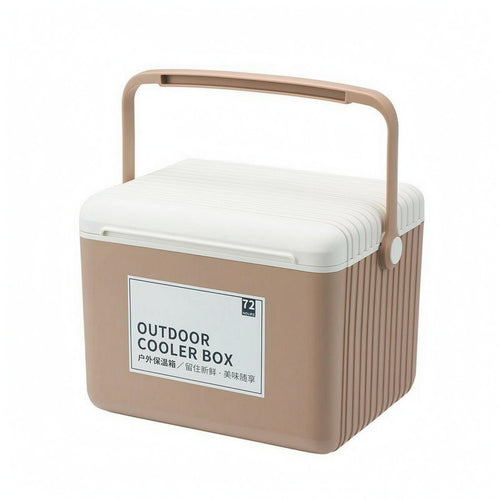 13L Cooler Box White Lid Outdoor Container Ribbed Sides