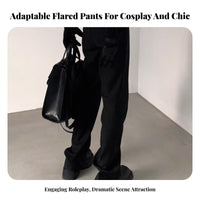 Split-Hem Trousers Versatile Design Dress Pants for Daily Wear, Cosplayers