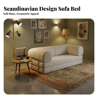 Upholstered Folding Futon Foldable reshapeable Loveseat Converts to becomed Sleeper Sofa for Apartment Dwellers, Young Adults, Small areas, Living Room