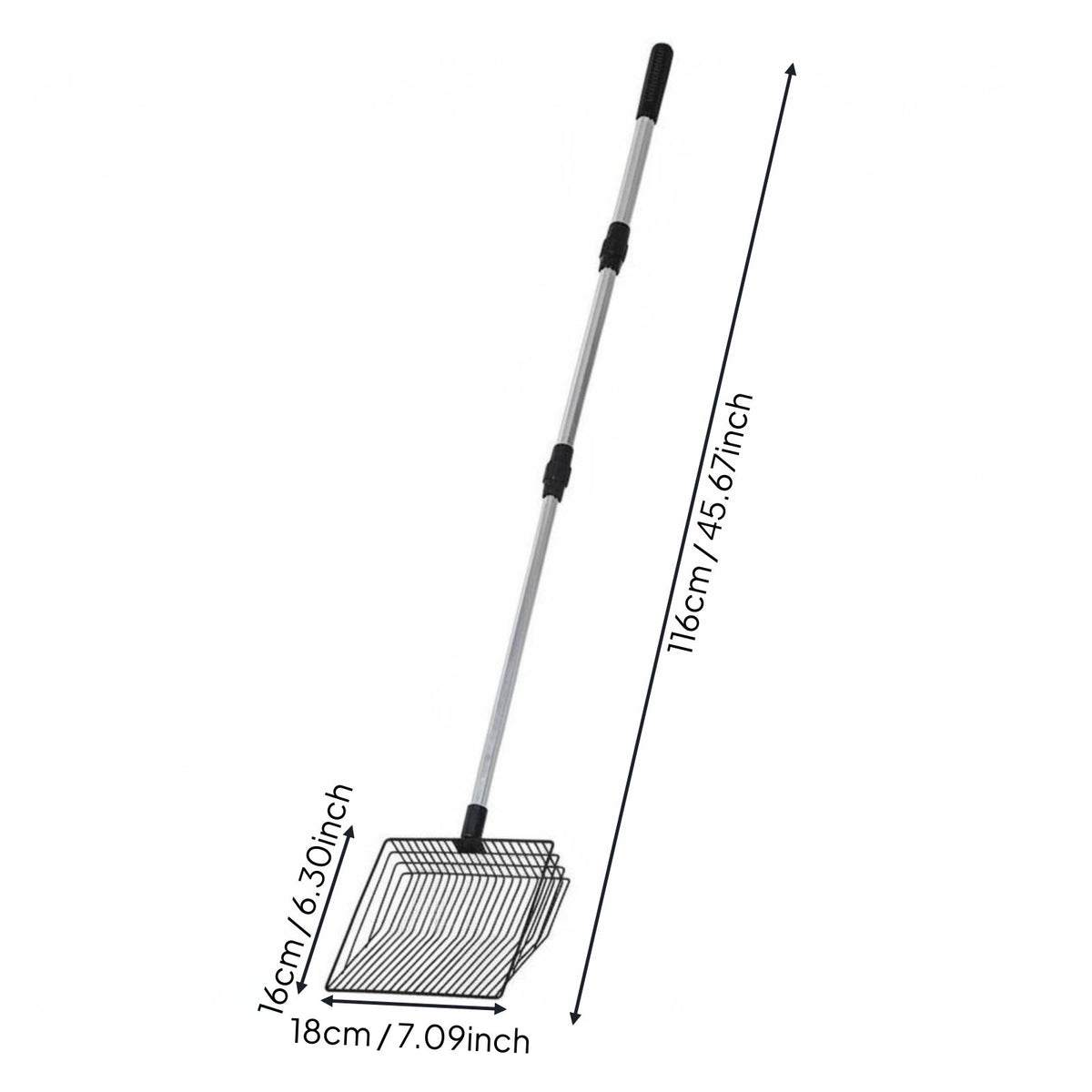 Extendable Cat Waste Scooper Fine Sifting Telescopic Litter Sifter for Seniors