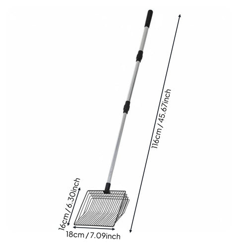 Extendable Cat Waste Scooper Fine Sifting Telescopic Litter Sifter for Seniors