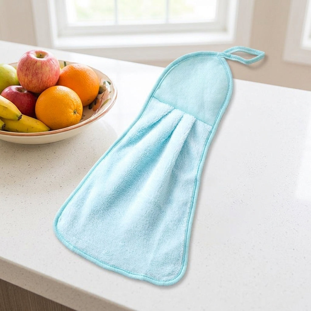 Sturdy Polyester Dish Cloths and Lint Cloth, Hanging Hand Towel for Kitchen Cleaning, 40cm x 25cm Dish Cloths with Stitched Seams and Loop