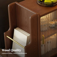 Wheeled End Table with Magazine Holder Space-Saving Design Indoor Furniture
