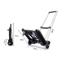 Folding Trolley Cart Compact Four Wheel Trolley Transport Gear Includes Ropes for Moving Luggage