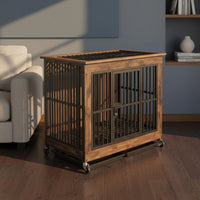 Dog Crate Furniture Flat Top Wood Metal Dog Crate Sturdy
