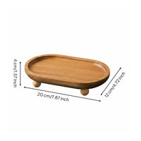 Acacia Wood Vanity Tray Stylish Design Wooden Catchall Tray Raised Edge Entryway Key Holder Plate for Desktop, Coffee Table