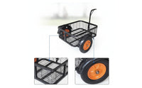 Mesh Cargo Trailer Compact Trailer with Mesh Basket Low-Profile Pull Cart with Handle for Fishing, Grocery Shopping